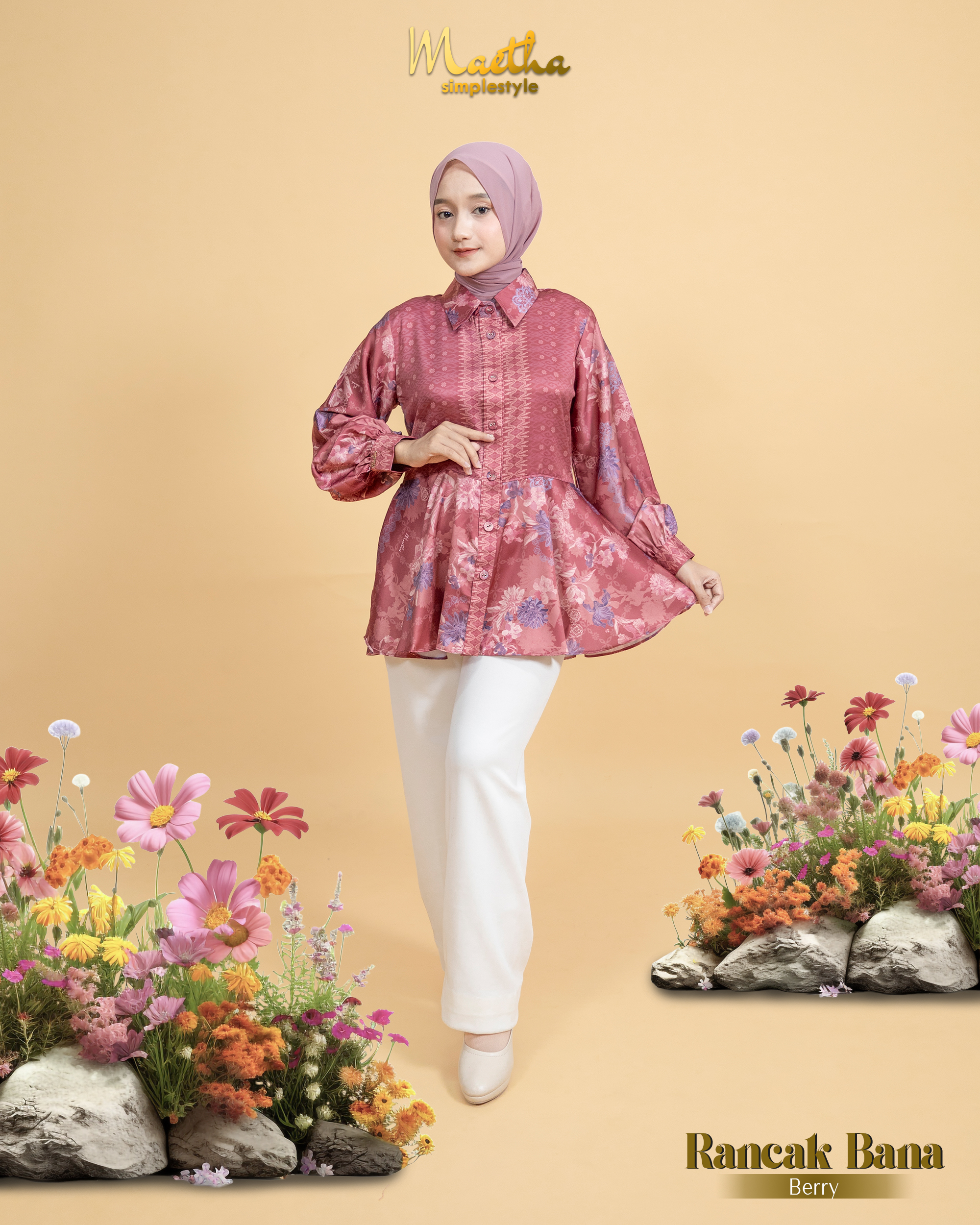 Rancak Bana Blouse Berry