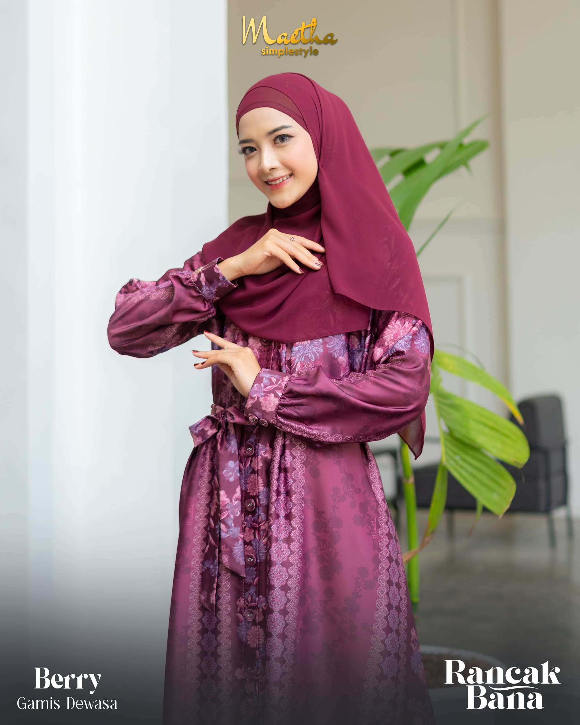 Rancak Bana Pashmina Berry