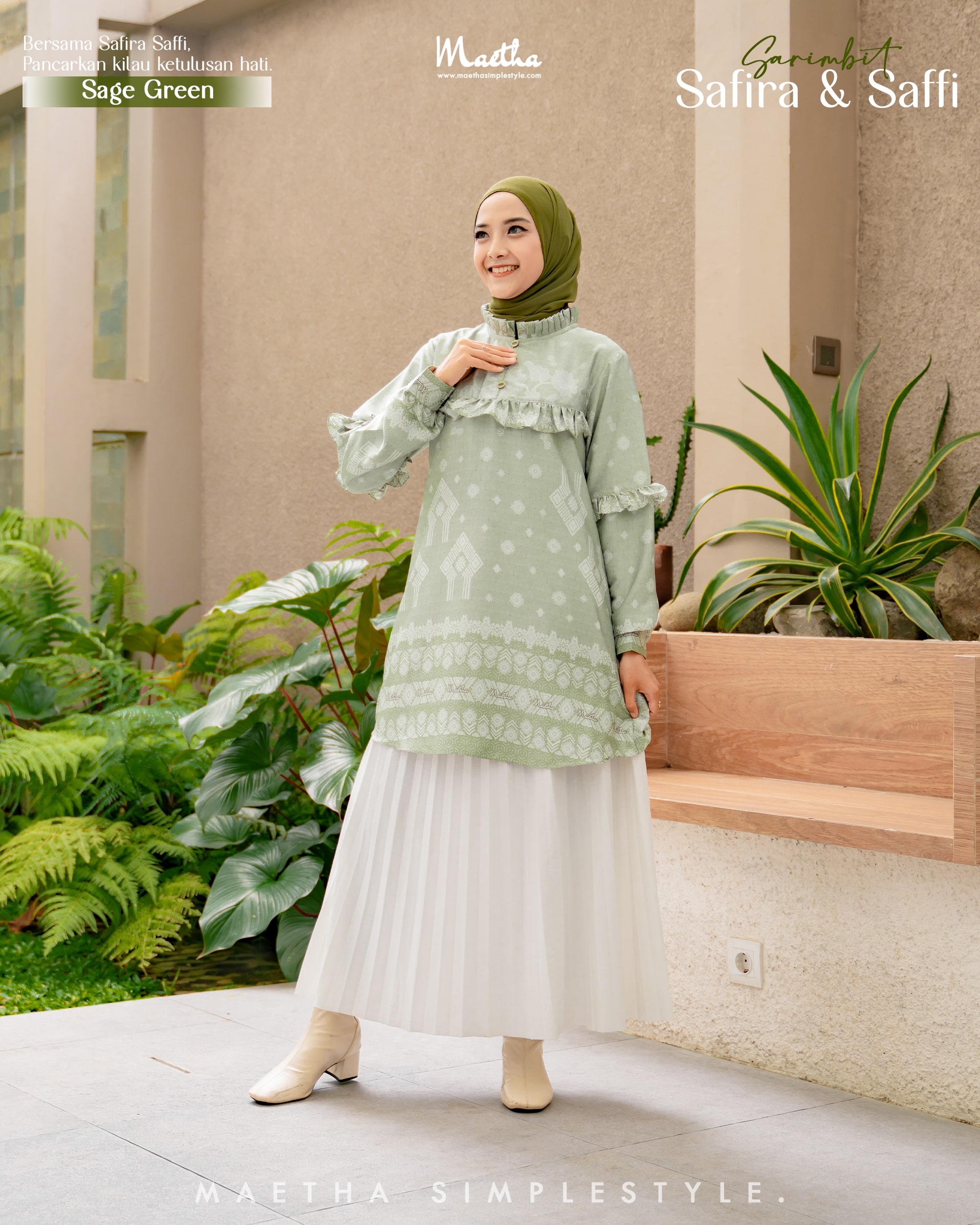 Safira Tunik Sage Green