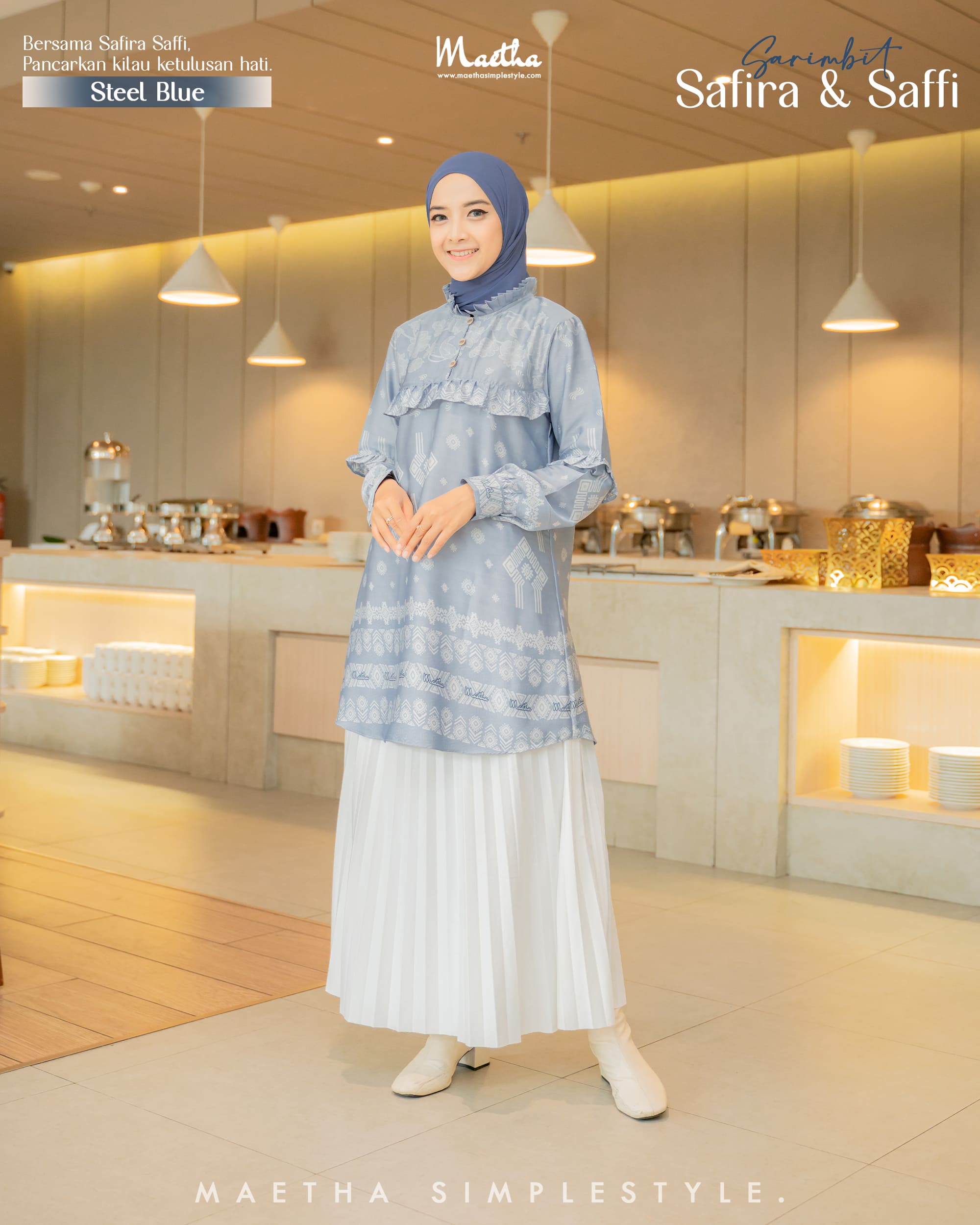 Safira Tunik Steel Blue